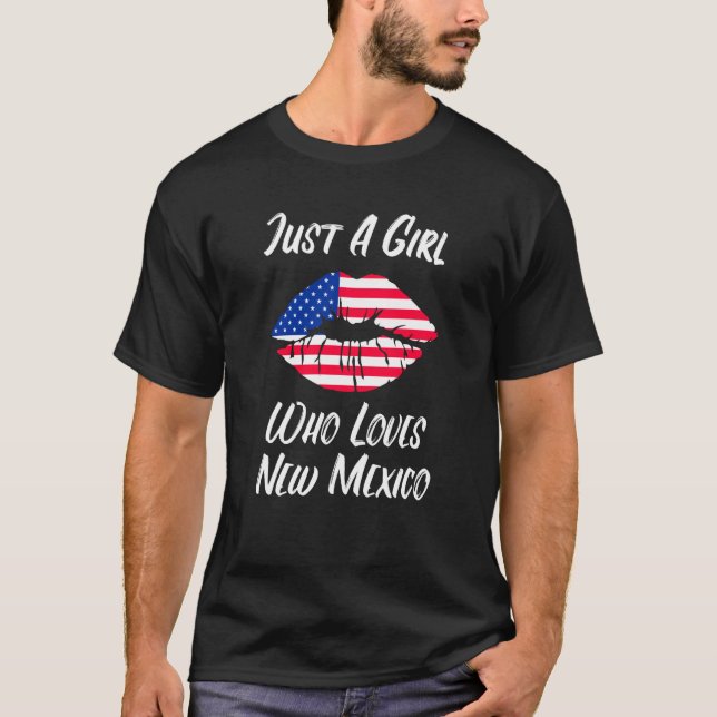 Camiseta Boca de los labios amor Bandera americana Nuevo Mé (Anverso)