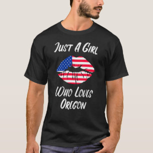 Camiseta Boca de los labios amor Bandera americana Oregón