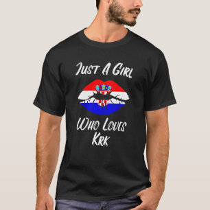 Camiseta Boca de los labios amor Bandera de Croacia Krk