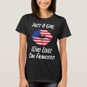Camiseta Boca de los labios amor Bandera estadounidense San