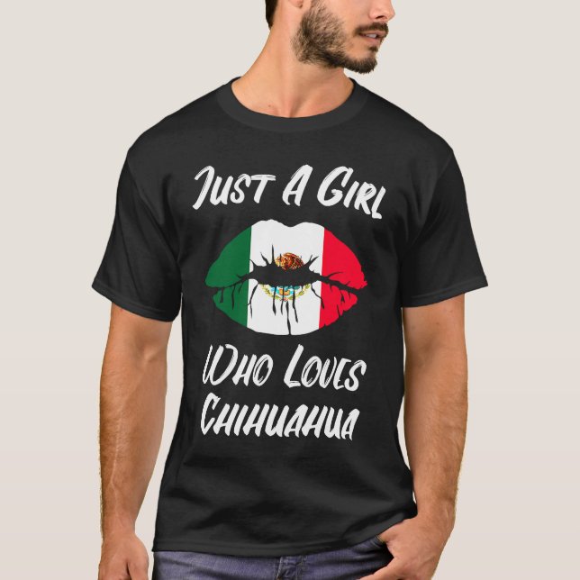 Camiseta Boca de los labios amor Bandera mexicana Chihuahua (Anverso)