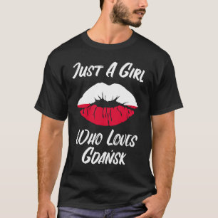 Camiseta Boca de los labios amor Bandera polaca Gdansk