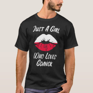 Camiseta Boca de los labios amor Bandera polaca Gdansk