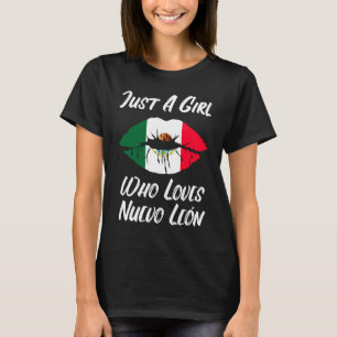 Camiseta Boca de los labios Bandera mexicana Nuevo León