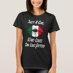 Camiseta Boca de los labios: Bandera mexicana San Luis Poto