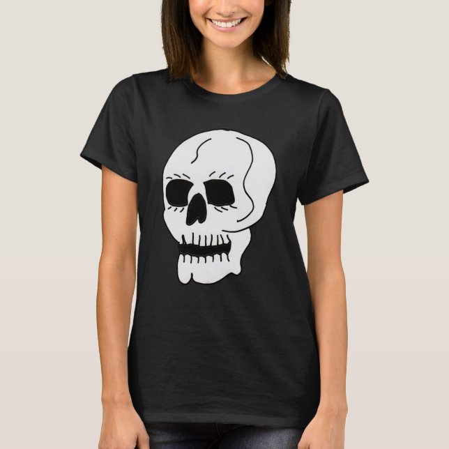 Camiseta Boca grande de ojos negros con cráneo blanco (Anverso)