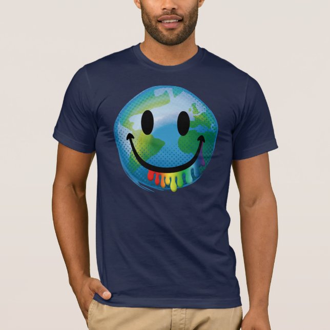 Camiseta Boca grande del arco iris de la tierra (Anverso)