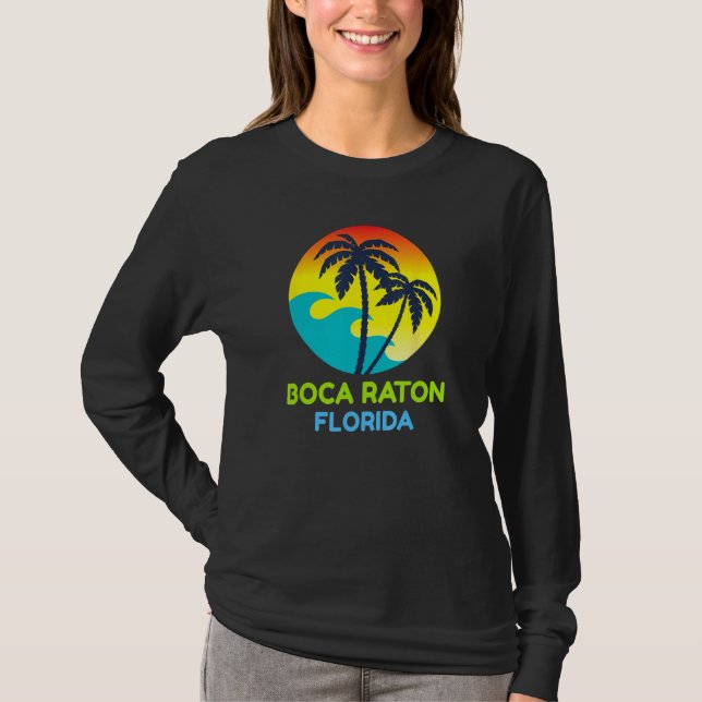 Camiseta Boca Raton Florida Beach Trip Tropical Retro (Anverso)
