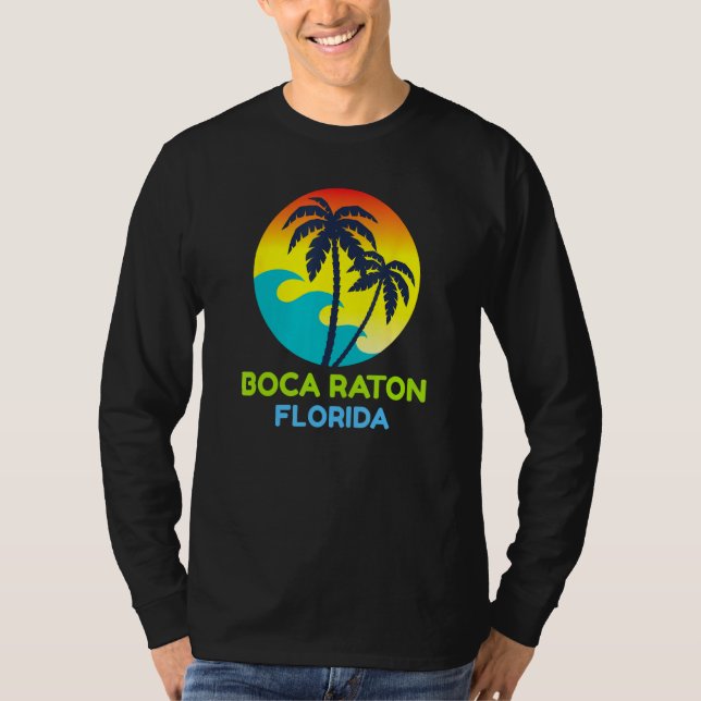 Camiseta Boca Raton Florida Beach Trip Tropical Retro (Anverso)