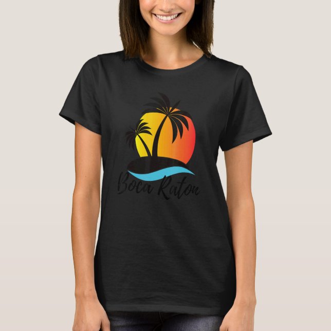 Camiseta Boca Raton Florida Palm Tree Vacation Beach Tropic (Anverso)