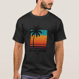 Camiseta Boca Raton Florida Retro Vintage Deteriorado Recue