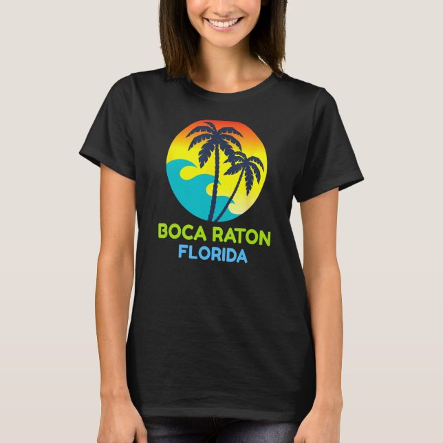 Camiseta Boca Raton Florida Viaje Tropical Retro (Anverso)