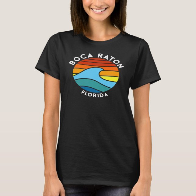 Camiseta Boca Raton Florida Wave Retro Premium (Anverso)