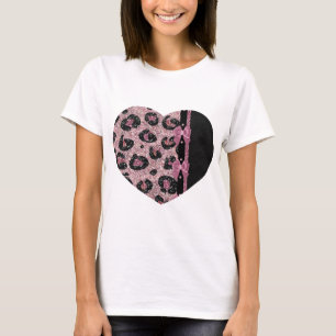 Camiseta Bocas de cinta de cinta de papel de leopardo rosa