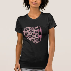 Camiseta Bocas de cinta de cinta de papel de leopardo rosa