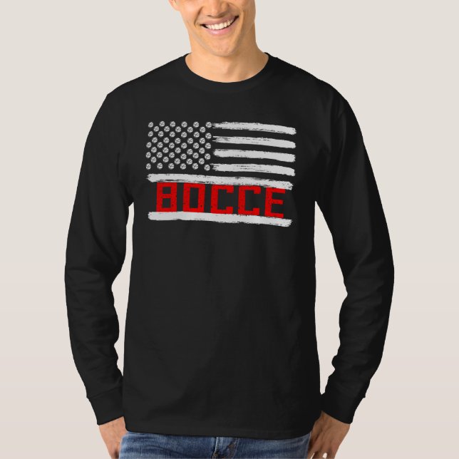 Camiseta Bocce Ball Player USA Flag Patriotic (Anverso)