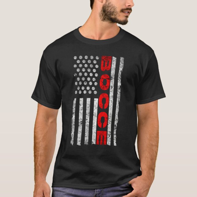 Camiseta Bocce Ball Player USA Flag Patriotic 1 (Anverso)