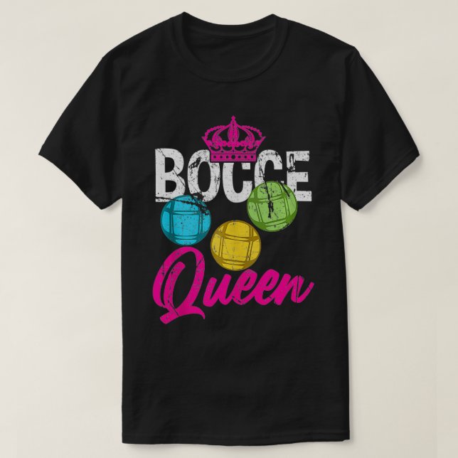 Camiseta Bocce Ball Queen Hobby Sports Cue Ball Royalty Cro (Diseño del anverso)