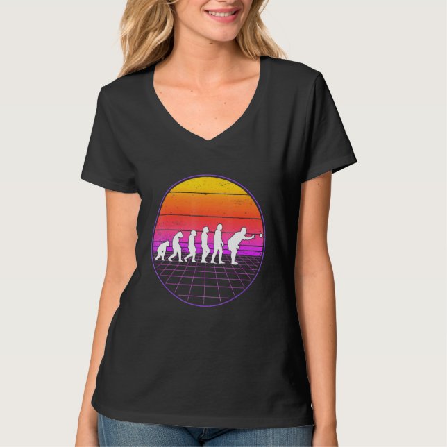 Camiseta Boccia Evolution Vaporwave Boule Petanque Bocc de  (Anverso)