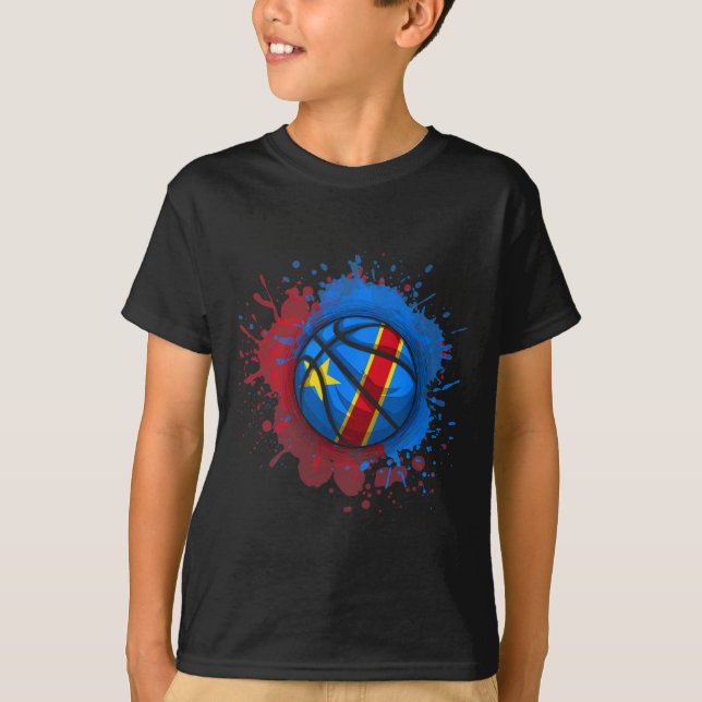 Camiseta Boceto con bandera del Congo  (Anverso)
