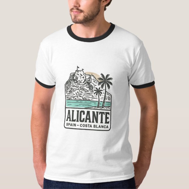 Camiseta Boceto de Alicante Castillo de Santa Bárbara Costa (Anverso)