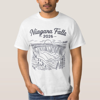 Camiseta Boceto de arte de línea Niagara Falls Vintage 2026