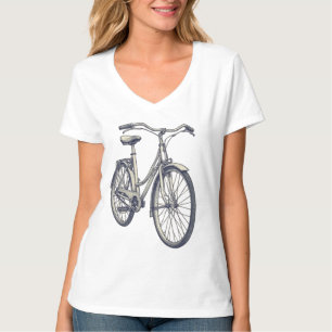 Camiseta Boceto de bicicleta clásica vintage Arte de línea 
