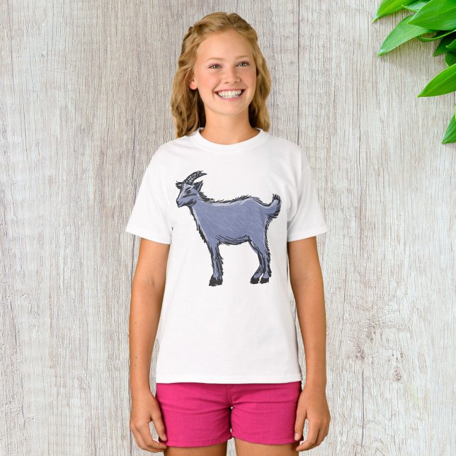 Camiseta Boceto de cabra gris animal de granja rústico (Subido por el creador)