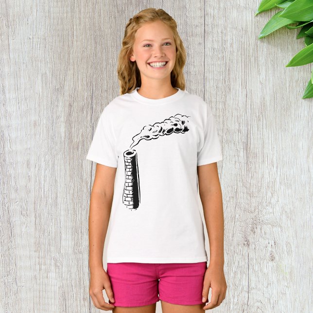 Camiseta Boceto de contaminación de chimenea monocromo (Subido por el creador)