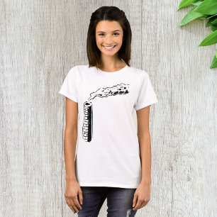Camiseta Boceto de contaminación de chimenea monocromo