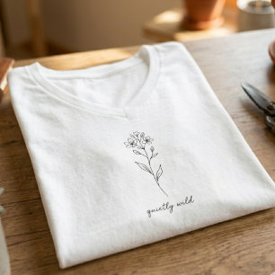 Camiseta Boceto de flor silvestre botánica regalo para aman