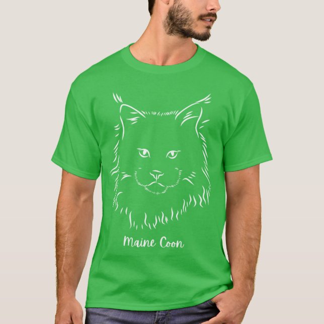 Camiseta Boceto de gato Maine Coon (Anverso)
