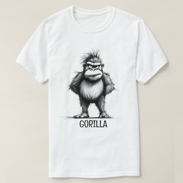 Camiseta Boceto de Gorila (Diseño del anverso)