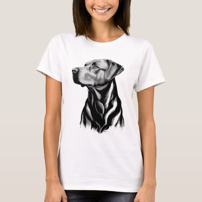 Camiseta Boceto de mamá de perro Labrador Retriever negro (Anverso)