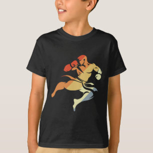 Camiseta Boceto de niño de kickboxing con aspecto de los 90