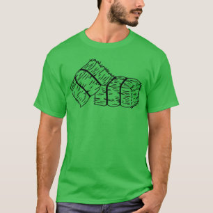 Camiseta Boceto de pacas de heno rústicas