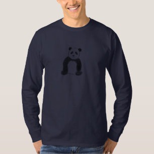 Camiseta Boceto de panda lindo con fondo azul oscuro