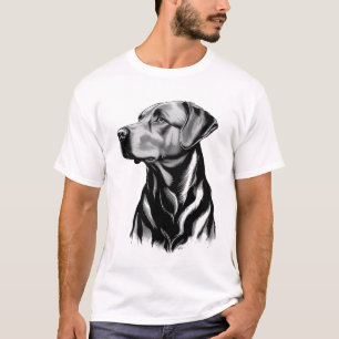 Camiseta Boceto de perro Labrador Retriever negro