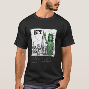 Camiseta Boceto del horizonte de la Estatua de la Libertad 