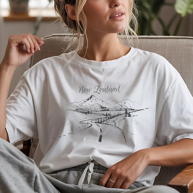 Camiseta Boceto del paisaje de Nueva Zelanda (Subido por el creador)