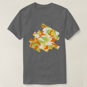 Camiseta Boceto Digital de Patrón de Camuflaje de Verano