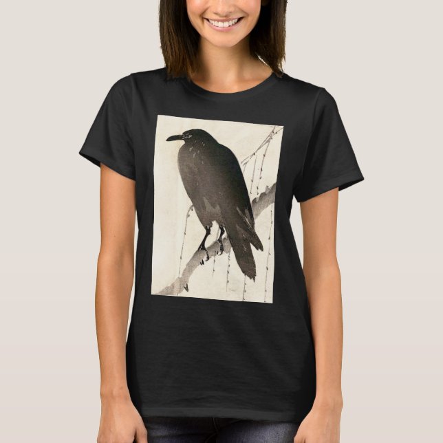 Camiseta Boceto japonés de un cuervo (Anverso)