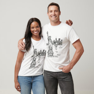 Camiseta Boceto rápido a tinta de la Estatua de la Libertad