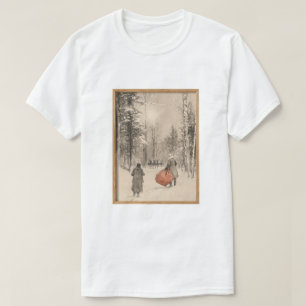 Camiseta Boceto vintage de Papá Noel con renos