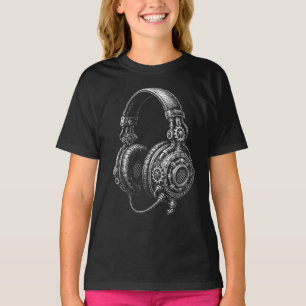 Camiseta Bocetos de auriculares Steampunk