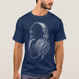 Camiseta Bocetos de auriculares Steampunk