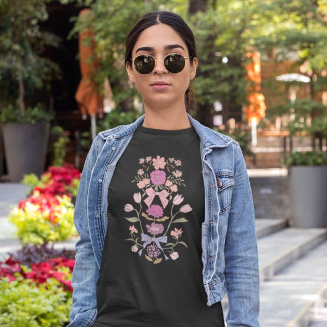 Camiseta Bocos y flores rosadas (Subido por el creador)