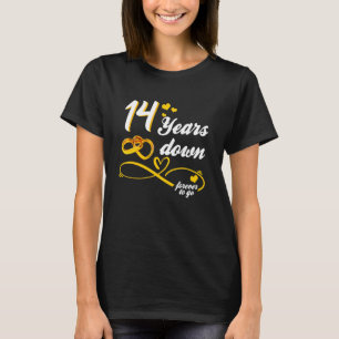 Camiseta Boda 14 Años Abajo Por Siempre Amar Sin Fin