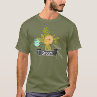Camiseta Boda Aqua Chalkboard Groom moderna