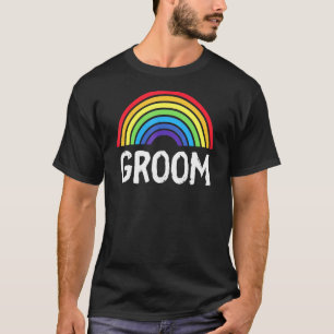 Camiseta Boda arcoíris LGBT novio gay despedida de soltero